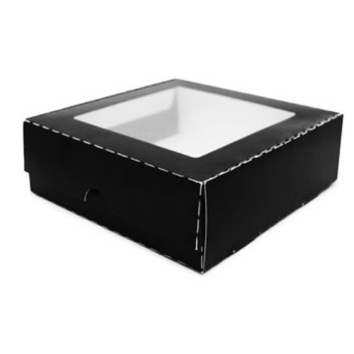 Flip Lid Windowed Boxes Made with Recycled Material -Black or PolkaDot Color